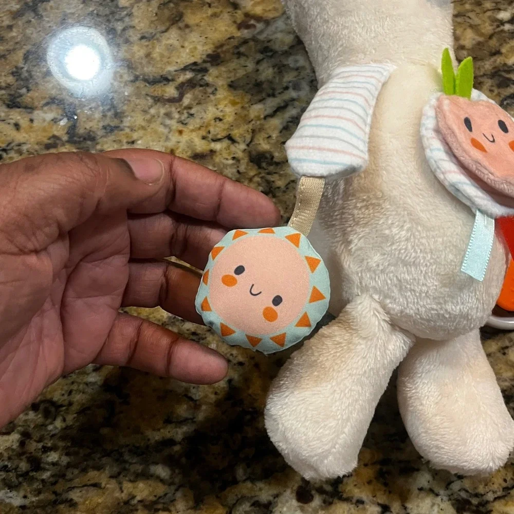NEW Carters Baby Activity Toy Llama Plush White Sensory Teether Rattle 68048‎